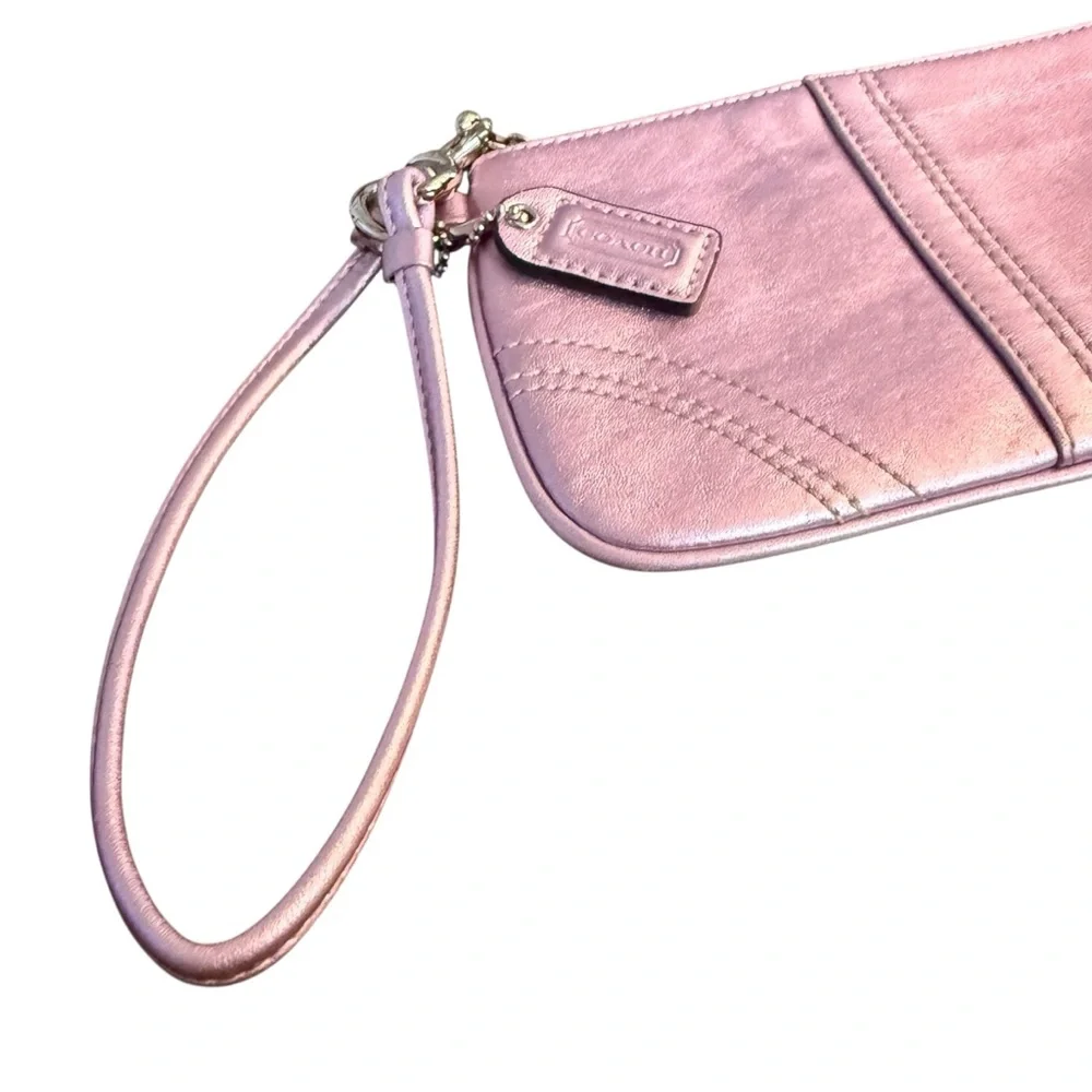 Coach Metallic Pink Wristlet